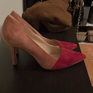 Nine WEST SUEDE Dusty, pink and maroon Pops